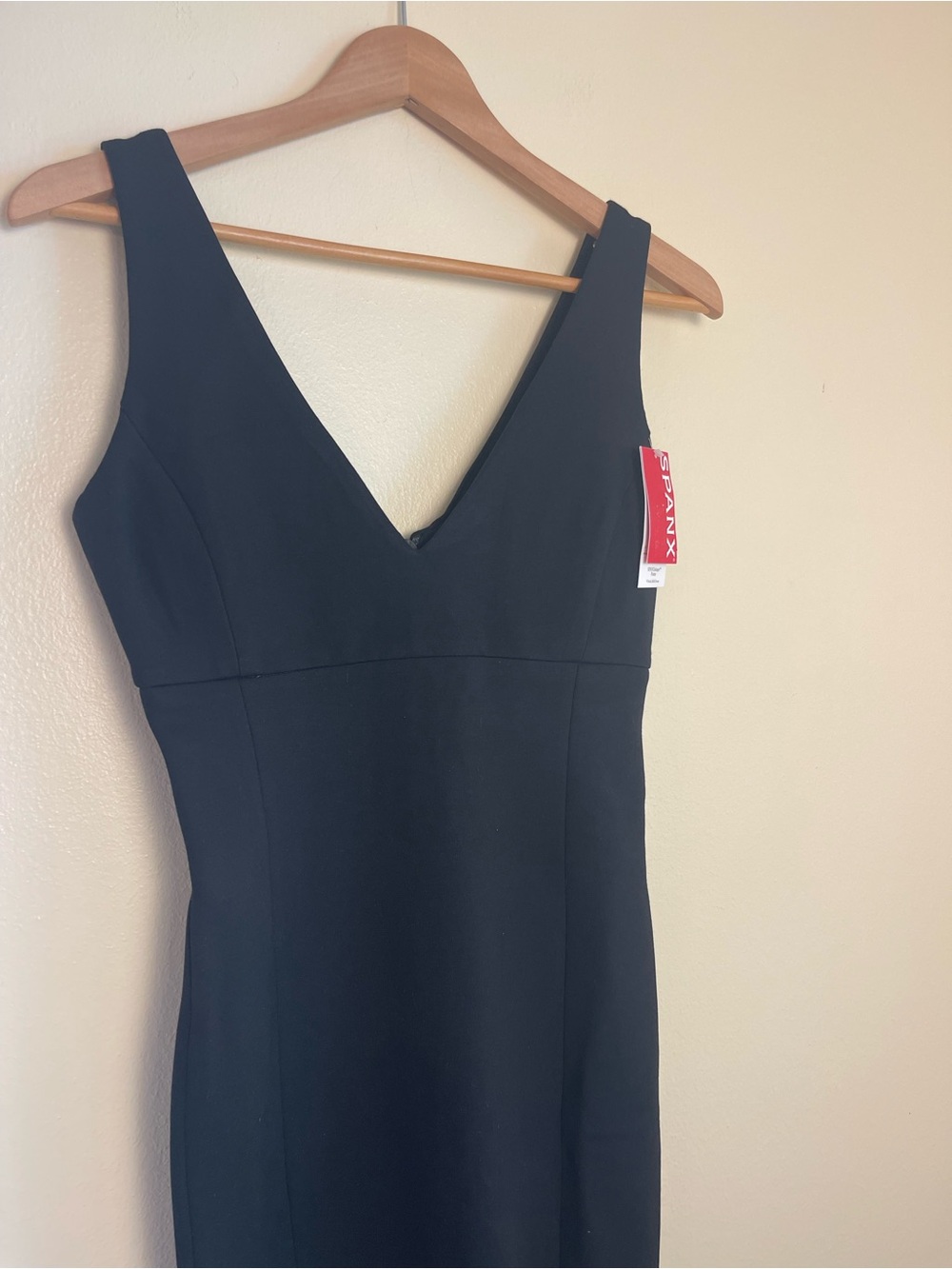 SPANXshape Ponte V Neck Midi Dress NWT XS Black Shaping Compression Cocktail LBD - Picture 9 of 16